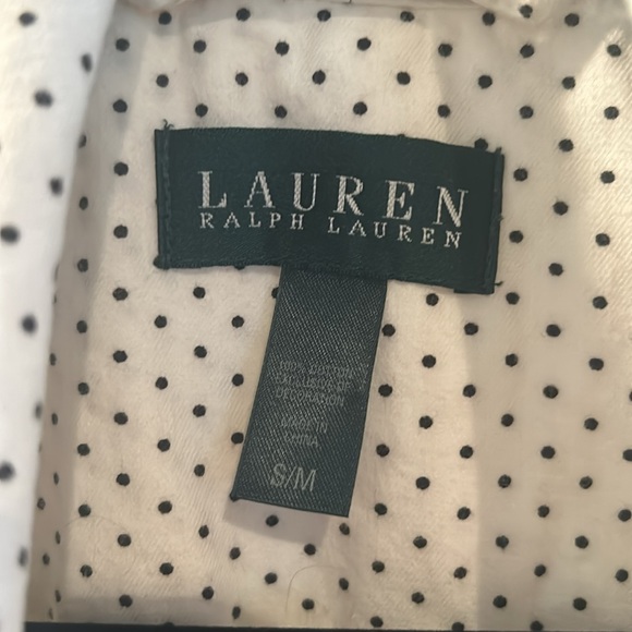 Ralph Lauren white & black polkadot Women’s robe size s/m - Picture 3 of 5
